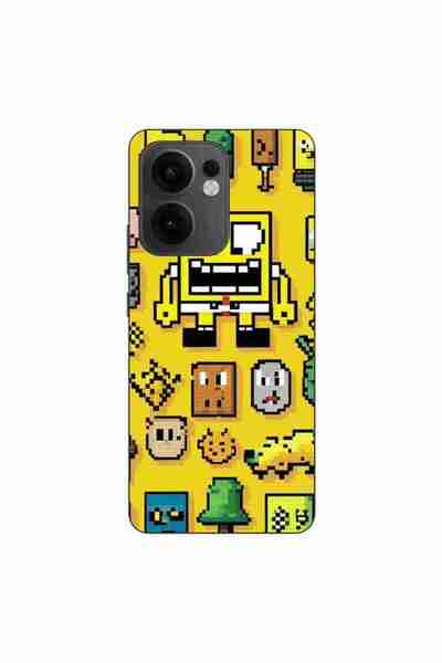 OEM Θήκη συμβατή με Oppo Reno13 F Σιλικόνης Gel TPU με σχέδιο Pixel Art Σφουγ...
