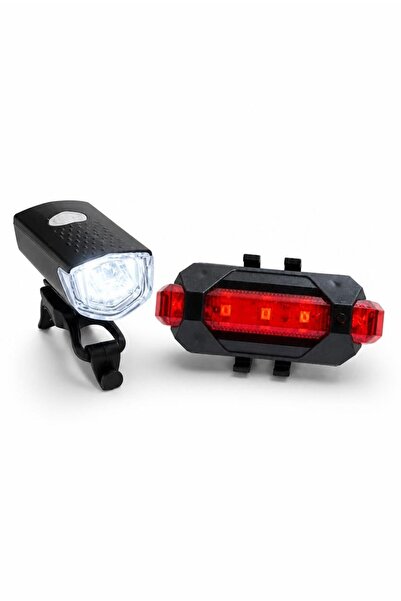 Busstier USB Şarjlı Bisiklet Işık Seti 300 Lümen Su Geçirmez LED Far Stop Lam...