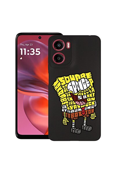 bestcase ¬Æ Husa pentru Motorola Moto G05, Calligraphy Sponge Bob, Slim Silic...