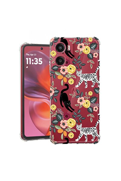 bestcase ¬Æ Husa pentru Motorola Moto G06 cu Design Cat Pattern, Anti Shock, ...