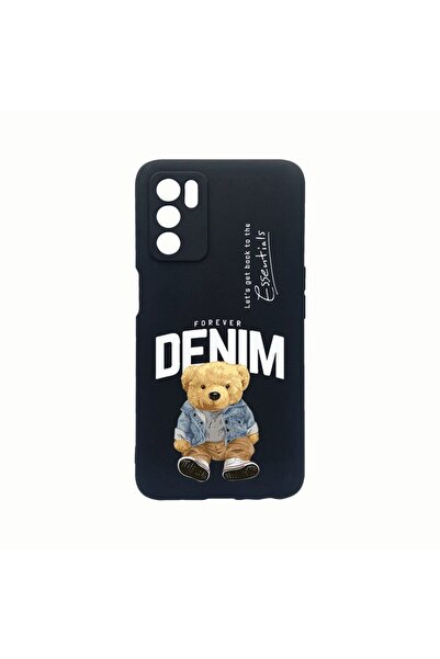 bestcase Husa Silicon, Compatibila Cu Oppo A54s, Denim Style Teddy Bear, Rezi...