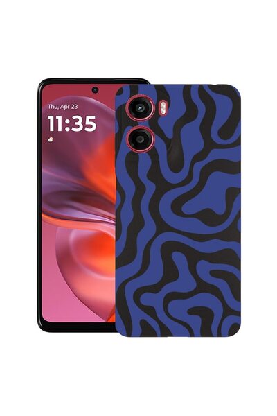 bestcase ¬Æ Husa pentru Motorola Moto G05, Blue Abstract Line, Slim Silicon 0...