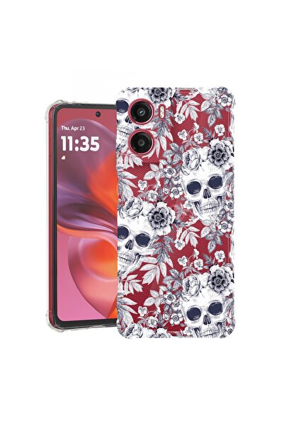 bestcase ¬Æ Husa compatibila Motorola Moto E15, Anti Shock 1.5MM, Skull Black...