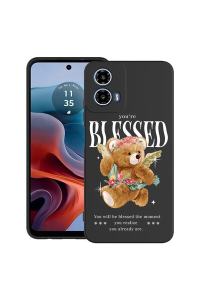 bestcase Калъф за Motorola Moto G45 с дизайн на плюшено мече и надпис  "Благо...