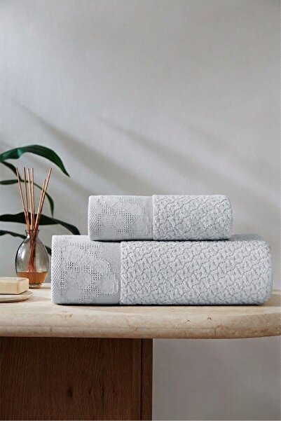 Özdilek Set prosoape de baie Cotton Garden (50x90cm- 90x150cm) - Gri