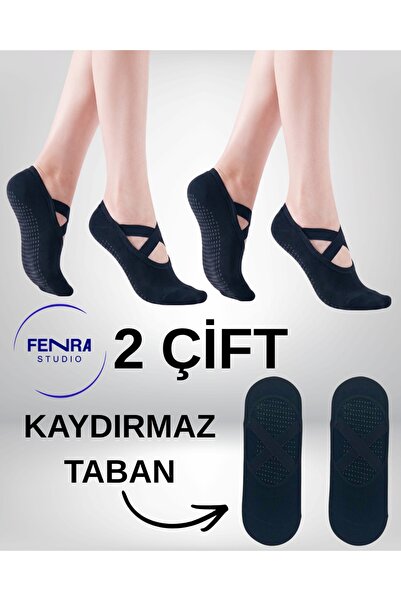 FENRA STUDIO Women's 2-Pack Cross-Strapped Anti-Slip Yoga Pilates Dance Balle...