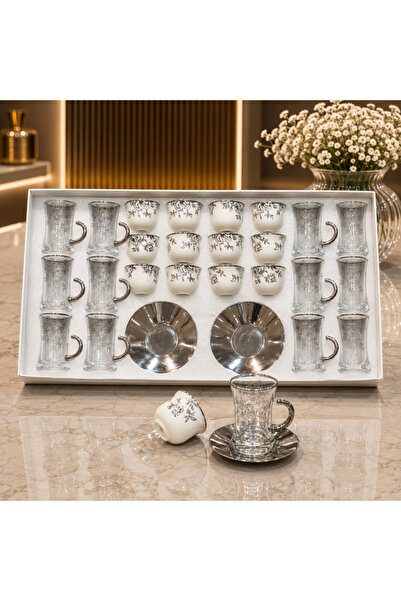 Lavera 36Pcs Luxury Arabic Patterned Wedding Tea Cups and Saucers Set Elegant...