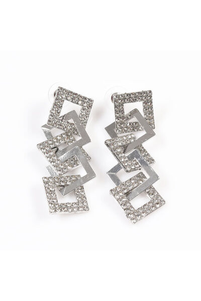 meli melo Long earrings with square shapes