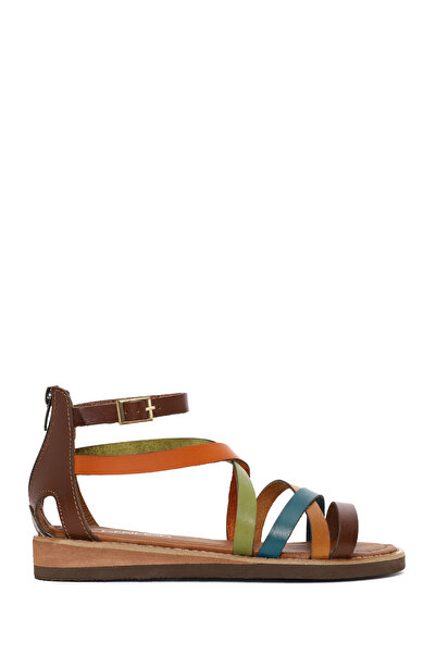 Derimod Women's Multicolored Ankle Buckle Leather Bodrum Sandals 26Sfd332918