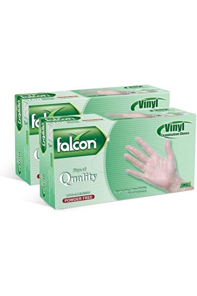Falcon قفازات فينيل شفافة خالية من البودرة صغيرة الحجم (عبوتان × 100 قطعة)