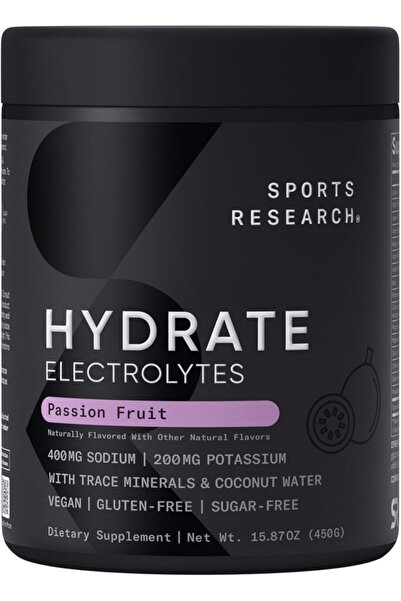 Sports Research ® Hydrate Electrolytes Powder - Sugar-Free & Naturally Flavor...