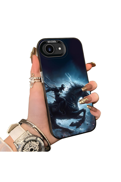 ucuc iPhone 16E Compatible Hard Acrylic Back Silicone Edge Lens Protection Case