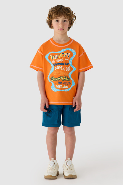 NBT JEANS Boy Orange Tshirt