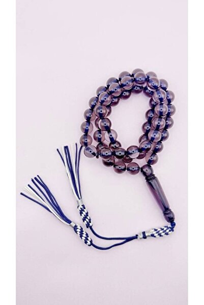 Default Prayer beads with transparent beads, navy blue thread, navy blue details