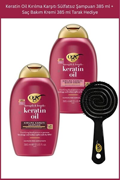 OGX Keratin Oil Kırılma Karşıtı Sülfatsız Şampuan 385 ml + Saç Bakım Kremi 38...
