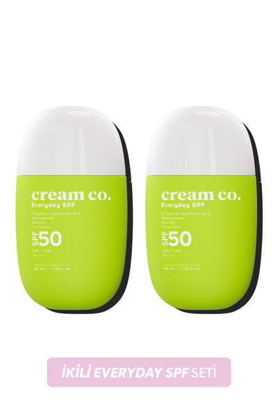 Cream Co. İkili Güneş Koruyucu Krem Seti Leke Karşıtı Nemlendirici Aydınlatıc...