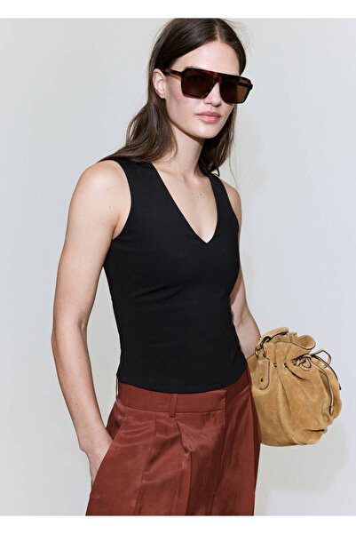 MANGO Woman Fitted V-neck top