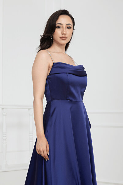 formal dresses in royal blue Chic A-line Off-the-shoulder Royal Blue Long Prom Dresses Elegant Lace main image 1