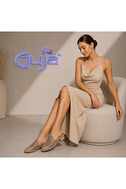 Guja 26Y467-7 Straw-Like Stone-Effect Slippers