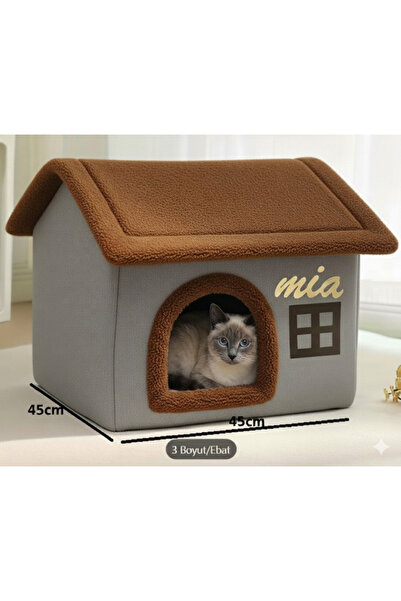 ak pati kedi evi kedi yatağı özel tasarılmı içi minderli