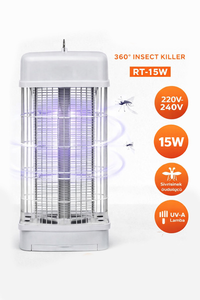 TECHNOMEN 360° UV Işıklı Sinek ve Sivrisinek Öldürücü RT-15W Güçlü Sineksavaa...
