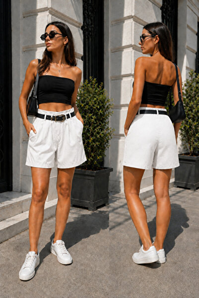 Winmoda34 Γυναικεία σορτς CITY STYLE casual 43 εκ. ΟΛΗ Η ΜΕΓΕΘΕΣΗ Με Ζώνη Δώρ...
