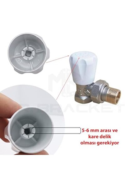Yıldızan Srdshop Mr.Bracket 5-Piece Snap-On Model Radiator Valve Head - Snap-...