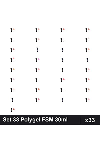 FSM Set 33 Polygel 30ml - Nr.10, Nr.28, Nr.25, Nr.27, Nr.02, Nr.12, Nr.04, Nr...