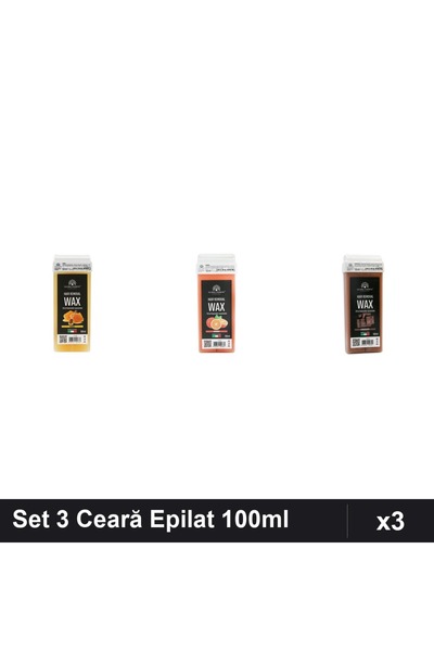 global fashion Set 3 Ceară Epilat 100ml - Miere, Portocală, Ciocolată - Epila...