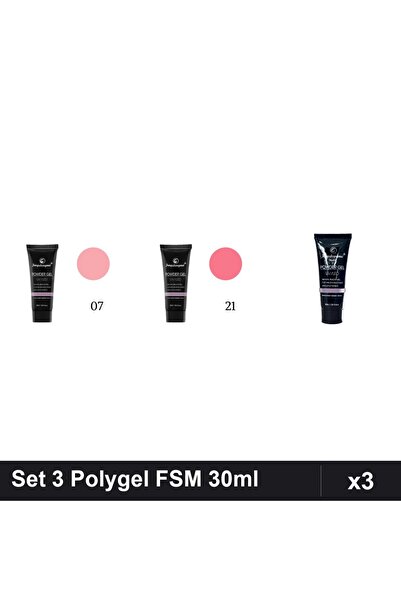 FSM Set 3 Polygel 30ml - Nr.07, Nr.21, Nr.22 - Constructie Unghii
