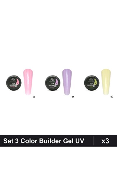 global fashion Set 3 Color Builder Gel UV 15g - Nr.05 Nr.04 Nr.02