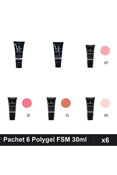 FSM Set 6 Polygel 30ml - Nr.05, 07, 13, 15, 21, 23 - Constructie Unghii