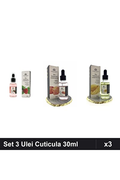 global fashion Set 3 Ulei Cuticula Pipetă 30ml - Căpșuni, Măr, Lămâie