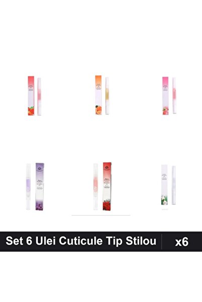 NAİLS Set 6 Ulei Cuticule Tip Stilou - Strawberry, Orange, Peach, Lavanda, Tr...