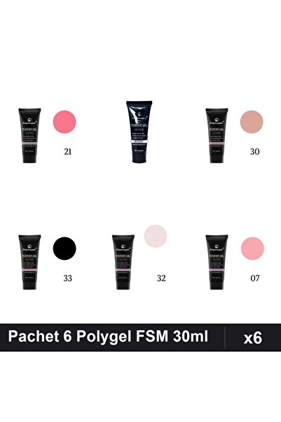 FSM Set 6 Polygel 30ml - Nr.21, Nr.14, Nr.30, Nr.33, Nr.32, Nr.07