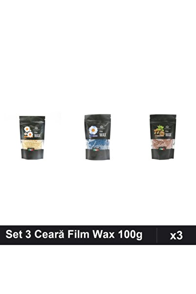 global fashion Set 3 Ceară Epilare Film Wax 100g - Mușețel, Azulene, Lemn de ...