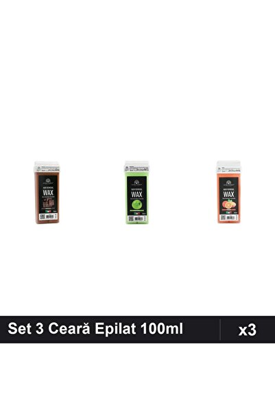 global fashion Set 3 Ceară Epilat 100ml - Ciocolată, Măr Verde, Portocală - Unic