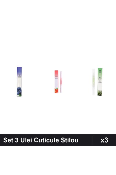NAİLS Set 3 Ulei Cuticule Tip Stilou - Blueberries, Strawberry, Aloe Vera