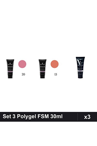 FSM Set 3 Polygel 30ml - Nr.20, Nr.13, Nr.14 - Constructie Unghii