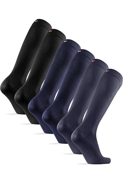 DANISH ENDURANCE Knee-High Dress Socks for Men & Women, 3-Pack