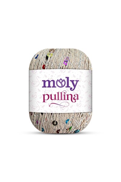 Moly Pullina Pullu Simli Pamuklu Örgü İpi | Col. No: 011 | 50 gr 145 mt - Yaz...
