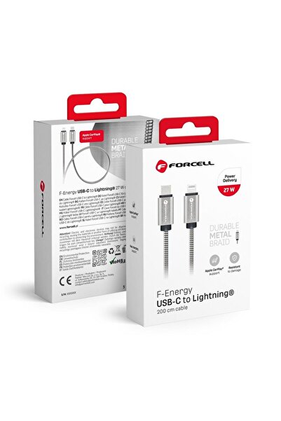 Forcell Cablu USB USB-C - Lightning 2 m Argintiu