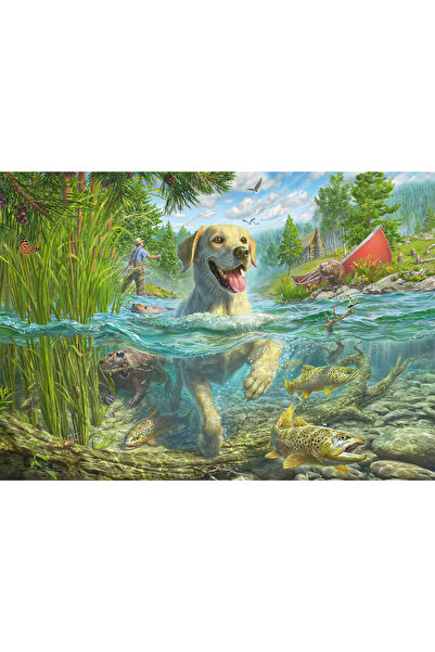 Schmidt Spiele Puzzle PQ 1000 Mark Fredrickson Labrador la pescuit