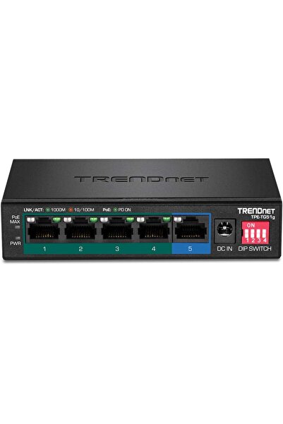 TRENDnet Switch 5 porturi Gbit PoE+ 60W Metalic