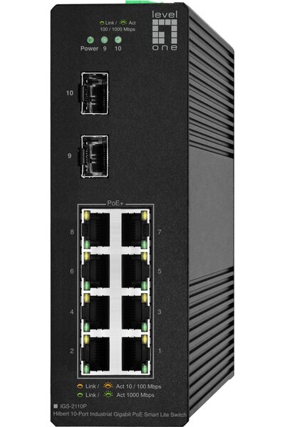 LEVEL ONE LevelOne Industrial PoE+ Switch 8xGE PoE/2xSFP 110W Hilbert SL
