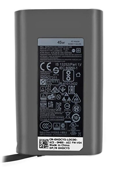 Dell Adaptor AC, 45W, 19.5V, 3 pini, Tip C, Cablu de alimentare C6 (nu este i...