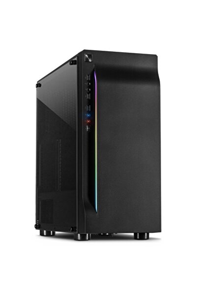Inter-Tech Carcasă de gaming A-3411 Creek RGB cu sticlă temperată