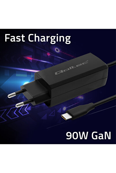 Qoltec Încărcător de rețea 90W GaN Super Rapid |   5-20V |   3-4.5A |   USB-C...