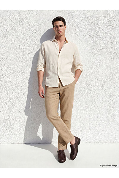LC Waikiki Rmz Gi̇yi̇m Farkiyla Standard Fit Linen Blend Men's Chino Pants