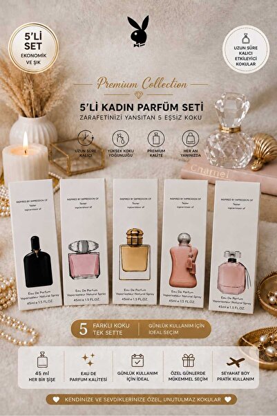 Derinİzz Özel kadın parfüm , 5’ li kadın parfüm seti , 5’li paket Edp 45 ml